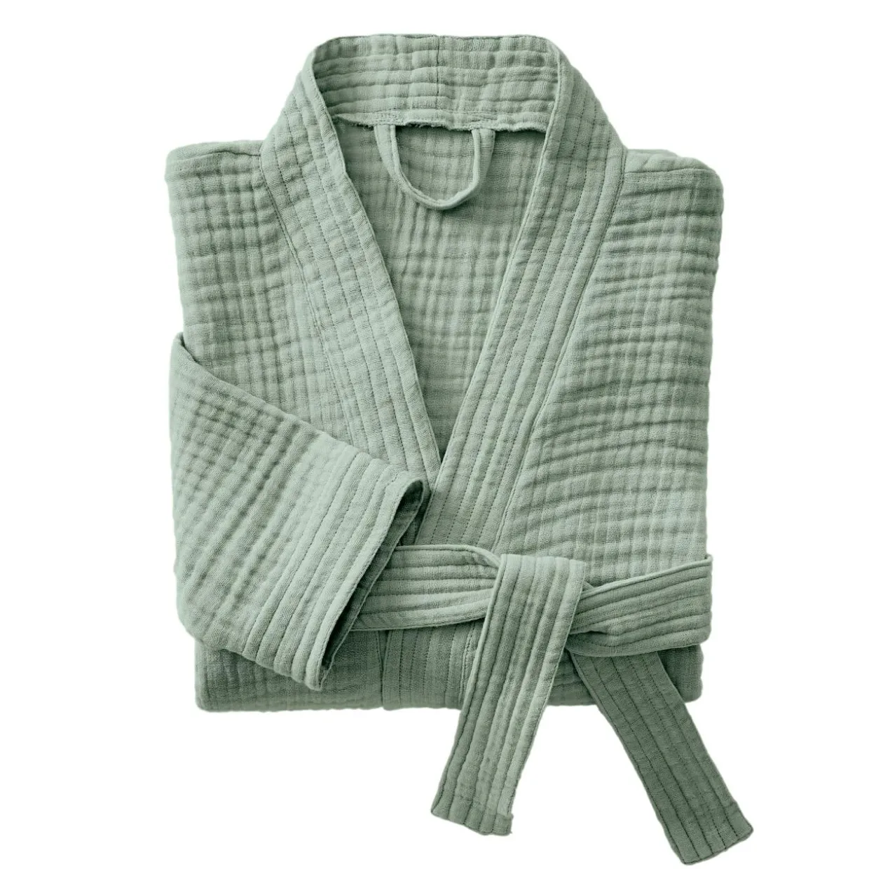 Peignoir de bain gaze de coton L/XL Gaïa Vert eucalyptus