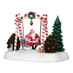 Personnages Lemax à piles Balançoire du Père Noël
