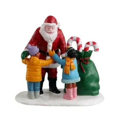 Personnages Lemax Câlin au Père Noël