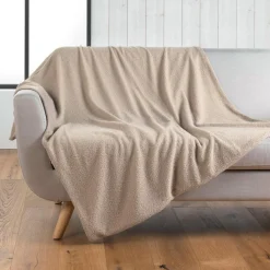 Plaid bouclette (180 x 220 cm) Wooly Beige