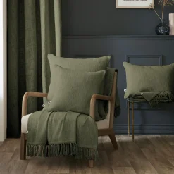 Plaid coton (130 x 160 cm) Sixtine Vert romarin