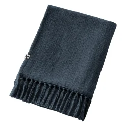 Plaid coton (180 x 220 cm) Sixtine Bleu nuit