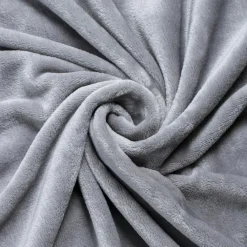 Plaid doux flanelle (130 x 180 cm) Didou Gris clair
