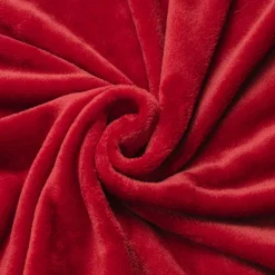 Plaid doux flanelle (220 x 240 cm) Didou Rouge