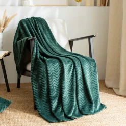 Plaid doux flanelle (130 x 180 cm) Zag Vert