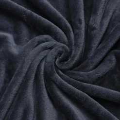Plaid doux flanelle (180 x 230 cm) Didou Gris anthracite