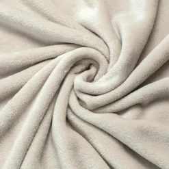 Plaid doux flanelle (180 x 230 cm) Didou Beige grège