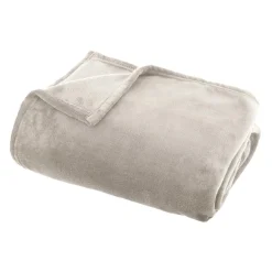 Plaid doux flanelle (180 x 230 cm) Didou Beige grège