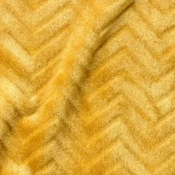Plaid doux flanelle (220 x 240 cm) Zag Jaune moutarde