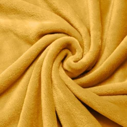 Plaid doux flanelle (125 x 150 cm) Didou Jaune moutarde