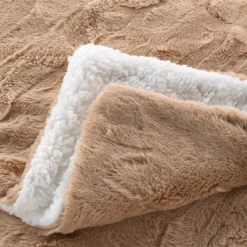 Plaid fausse fourrure (180 x 220 cm) Foxy Taupe