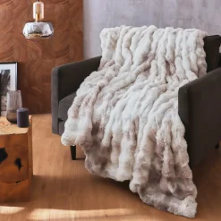 Plaid fausse fourrure (180 x 220 cm) Toronto Taupe