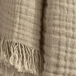 Plaid gaze de coton (180 x 220 cm) Gaïa Ficelle