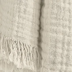 Plaid gaze de coton (130 x 160 cm) Gaïa Beige pampa