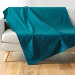 Plaid polycoton (220 x 240 cm) Lucile Bleu