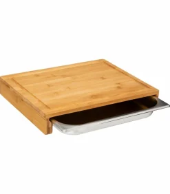 Planche à découper avec bac récupérateur (35 x 28 cm) Bois naturel