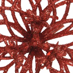 Poinsettia de Noël Chic sur clip (D14 cm) Rouge
