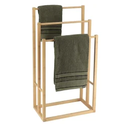 Porte serviette en bambou 3 niveaux (H82 cm) Harmonie Naturel