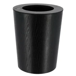 Poubelle salle de bain façon bois Scandi Noir