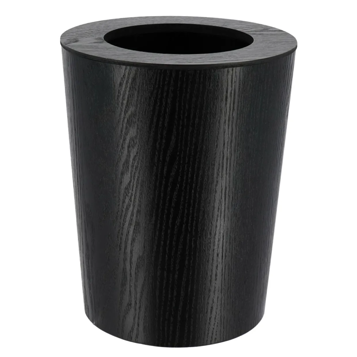 Poubelle salle de bain façon bois Scandi Noir