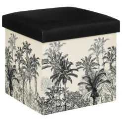 Pouf pliant Benicio Noir et Blanc