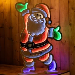 Père Noël lumineux 438 LED (H60 cm) Infinity Blanc froid et multicolore
