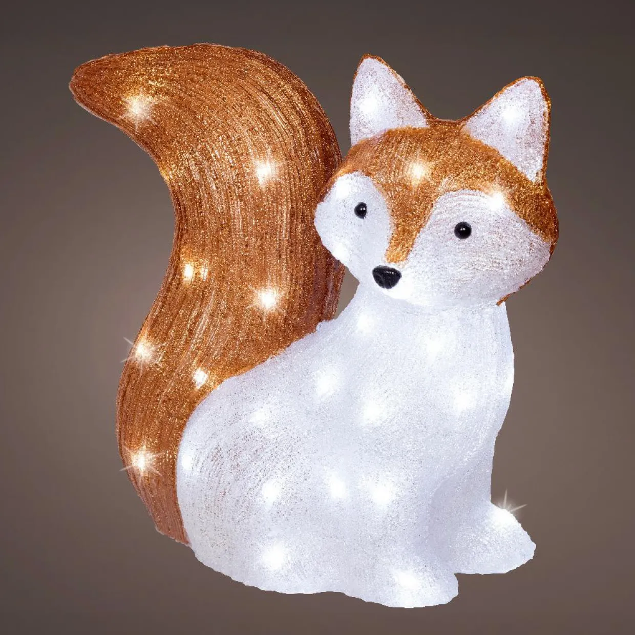Renard Lumineux 60 LED (H37 cm) Léonard Blanc froid
