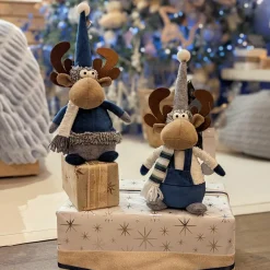 Renne de Noël (H30 cm) Gaby en bleu