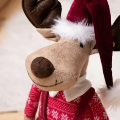 Renne de Noël (H60 cm) Mister Bavarois costume Rouge