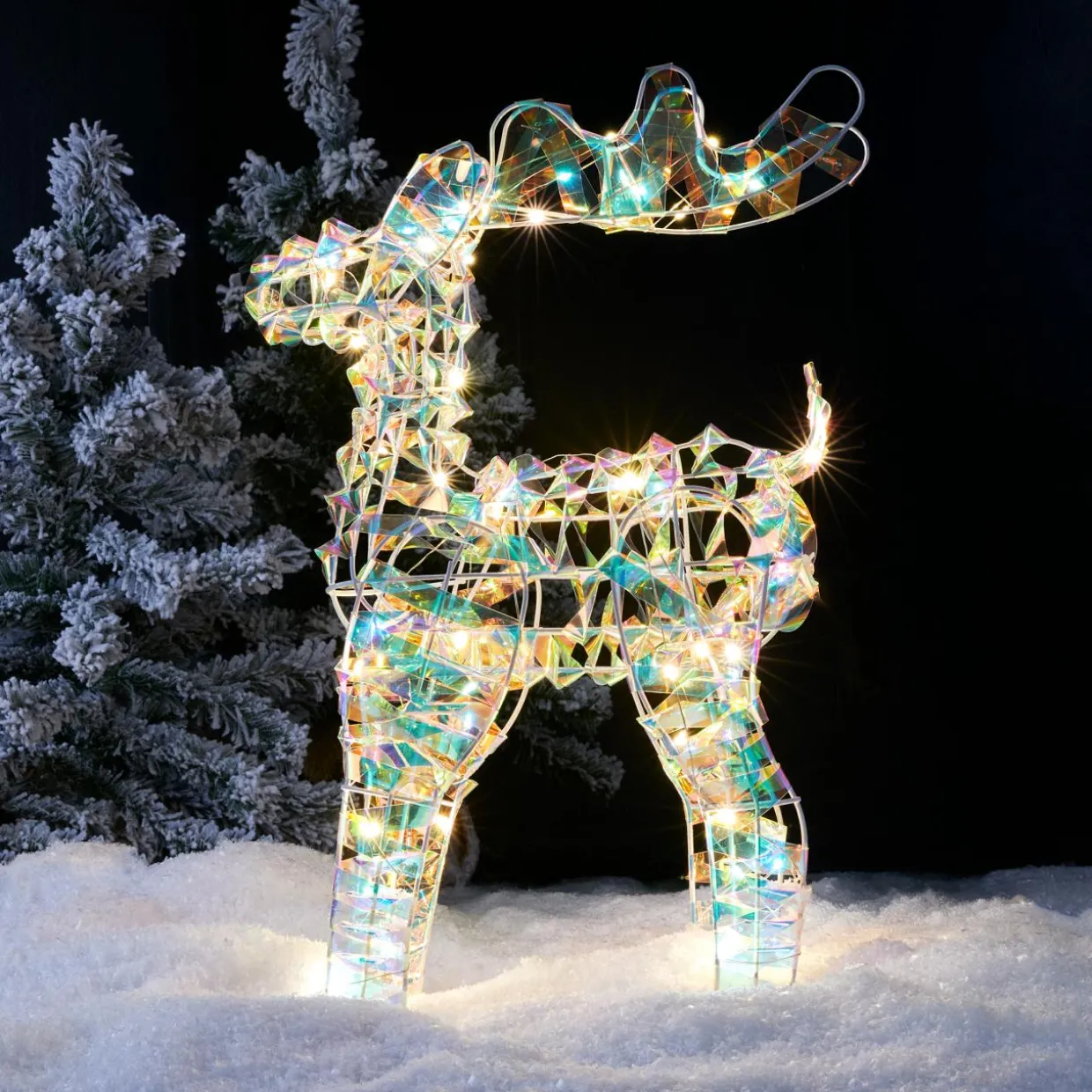 Renne lumineux à piles 50 LED (H50 cm) Ice Blanc froid