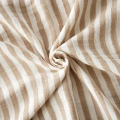 Rideau ajustable gaze de coton (140 x 180 cm) Gaïa rayures Ficelle