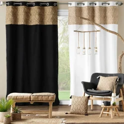 Rideau coton et jute (140 x 240 cm) Nama Noir