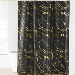 Rideau de douche effet marbre (180 x 200 cm) Aquamarbre Noir