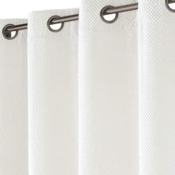 Rideau flanelle relief (140 x 260 cm) Java Blanc