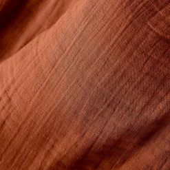 Rideau gaze de coton ajustable (140 x max 300 cm) Gaïa Terracotta