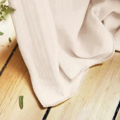 Rideau gaze de coton ajustable (180 x max 300 cm) Gaïa Rose poudré
