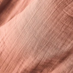Rideau gaze de coton ajustable (180 x max 300 cm) Gaïa Rose pêche