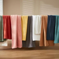 Rideau gaze de coton ajustable (180 x max 300 cm) Gaïa Beige pampa