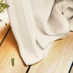 Rideau gaze de coton ajustable (180 x max 300 cm) Gaïa Beige pampa