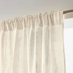 Rideau gaze de coton galon fronceur (180 x 240 cm) Gaïa Beige pampa