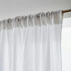 Rideau gaze de coton galon fronceur (180 x 240 cm) Gaïa Gris nuage