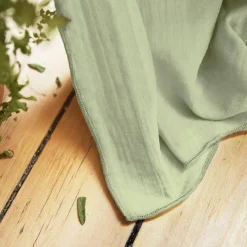 Rideau gaze de coton galon fronceur (180 x 240 cm) Gaïa Vert tilleul