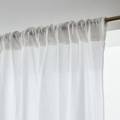 Rideau gaze de coton galon fronceur (140 x 240 cm) Gaïa Blanc chantilly