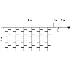 Rideau lumineux H2 m L2 m 96 LED Interconnectable Flashing light Bicolore Blanc chaud et froid