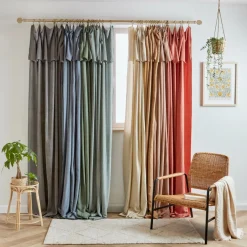 Rideau lyocell Tencel™ ajustable (140 x max 270 cm) Olivia Terracotta
