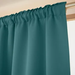 Rideau obscurcissant thermique galon fronceur (140 x 240 cm) Calore Bleu canard