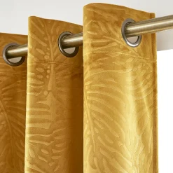 Rideau obscurcissant velours (140 x 180 cm) Fern Jaune ocre
