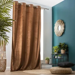 Rideau obscurcissant velours (140 x 280 cm) Fern Camel