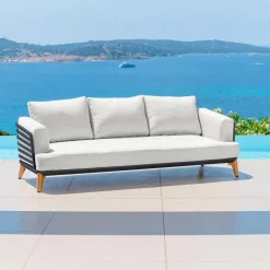 Salon de jardin aluminium 9 places 12 pcs Monte Carlo Gris anthracite et gris clair