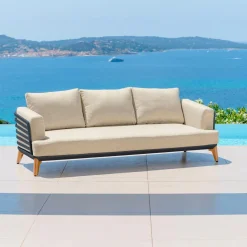 Salon de jardin aluminium 12 places 8 pcs Monte Carlo Gris anthracite et beige